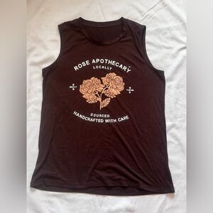 Brown Graphic Muscle Tank | Rose Apothecary Inspired | Size L
